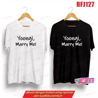 คอตต้อนคอกลม!! เสื้อยืด พิมพ์ลาย Bts SUGA YOONGI MARRY ME RFJ127KPOP พิมพ์ เสื้อยืดแขนสั้นสไตล์สตรีทS-5XL