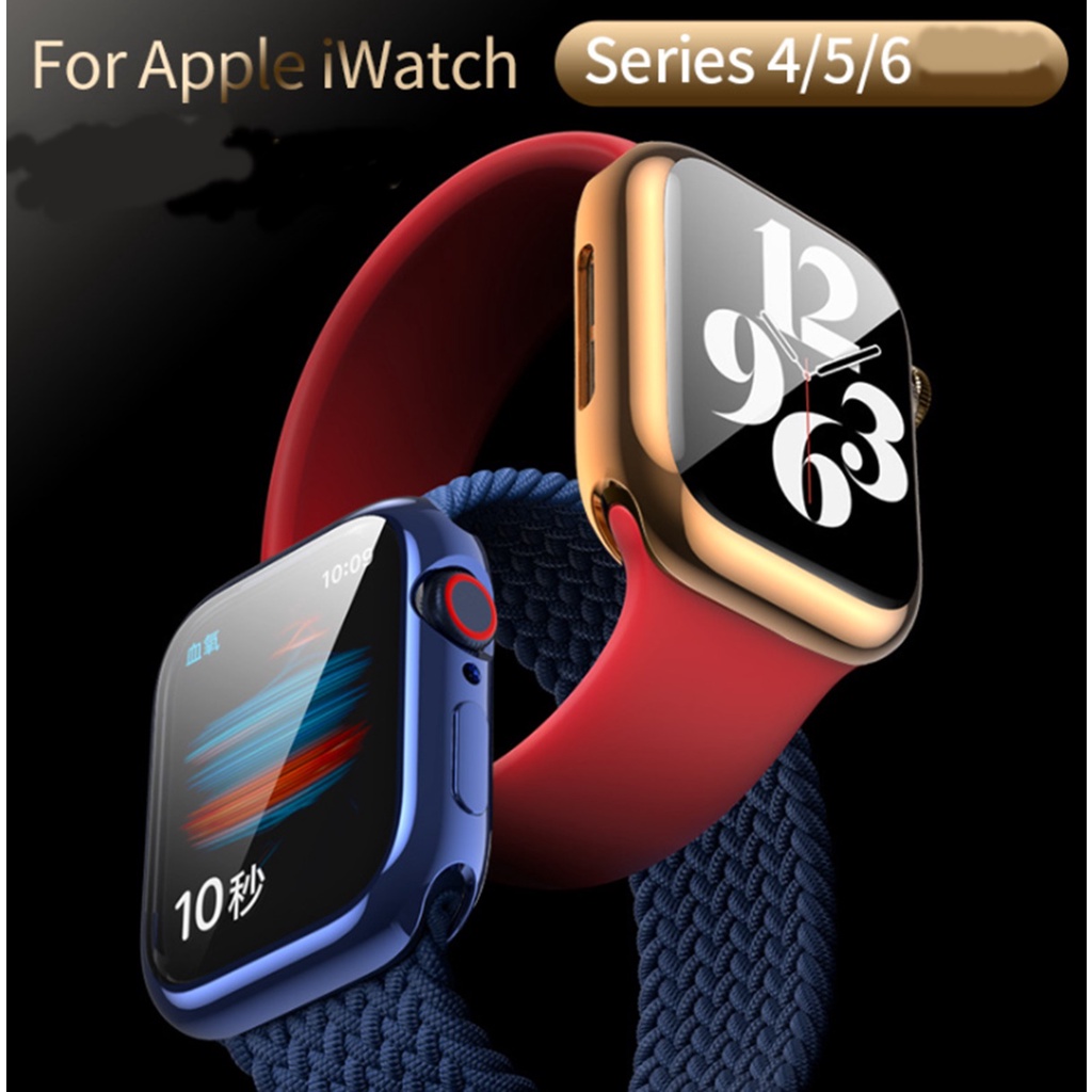 เคสกระจกนิรภัยกันรอยหน้าจอสำหรับ Iwatch Apple Watch 6 5 4 3 Se ขนาด 44 มม.กันหน้าจอเเตกโดนที่ไม่ต้องติดฟีล์มกระจกราคาถูก