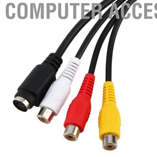 [สายวิดีโอ VGA เป็น AV] อุปกรณ์เสริมคอมพิวเตอร์ Vga Svga To S-Video 3 Rca Av Tv อะแดปเตอร์แปลงสายเคเบิ้ลสําหรับ Pc แล็ปท็อป