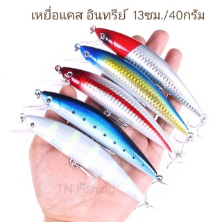 เหยื่อแคสอินทรีย์ 13ซม./40กรัม เหยื่อปลอม Sinking Hard Minnow