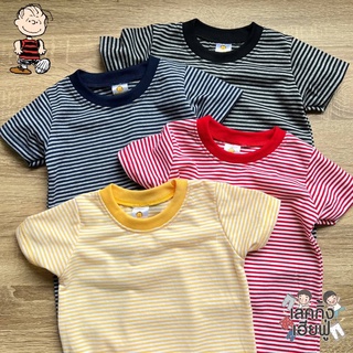 KIDS เสื้อเด็กแขนสั้น Size S-XL อายุ 1-8 ปี ลายทาง ผ้าคอตตอน เสื้อยืดเด็กใส่ได้ทั้งเด็กชายและเด็กหญิง (STR2)