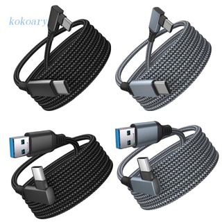 Kok VR สายเคเบิลเชื่อมต่อ VR 16 ฟุต PC USB 3.0 Type C ชาร์จเร็ว สําหรับเล่นเกม