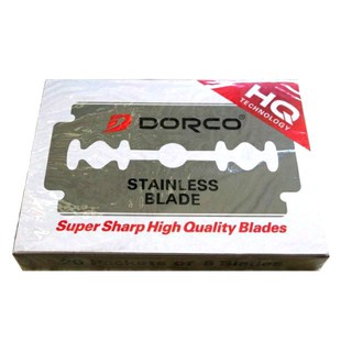 Dorco Stainless Blade ใบมีดโกน ตราดรอโก้ ใบมีด 2คม ผลิตจากสแตนเลส อย่างดี 1แถวบรรจุ 100ใบ 4.8
