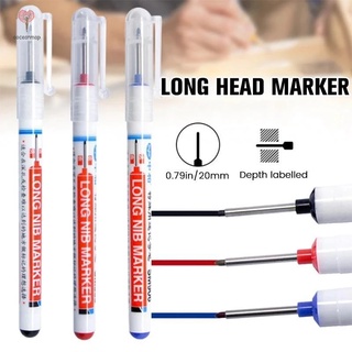 1/3pcs Long Head Bathroom Woodworking Multi-Purpose Marker Deep Drill Hole Long Nib Water Resistant Marker Pens