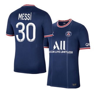 เสื้อกีฬาแขนสั้น ลายทีมชาติฟุตบอล Messi Paris Saint-Germain 21 22 season ชุดเยือน สําหรับผู้ชาย