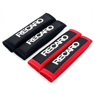 ราคาต่อคู่ หุ้มเบลท์ รีคาโร่ แดง กับ ดำ ประดับยนต์ แต่งภายใน Recaro Red Black Cotton Shoulder Racing Car Seat Belt Strap