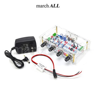 march ALL PR-4558G12A ชุดสำเร็จ เคสใส ฟรี กล่องจ่ายไฟรถ + อะแดปเตอร์ 12V ต่อไฟบ้านได้ PR-4558 Pre-Amp ปรี-แอมป์