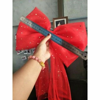 กิ๊บโบว์ใหญ่ ลายดาว 30*25cm