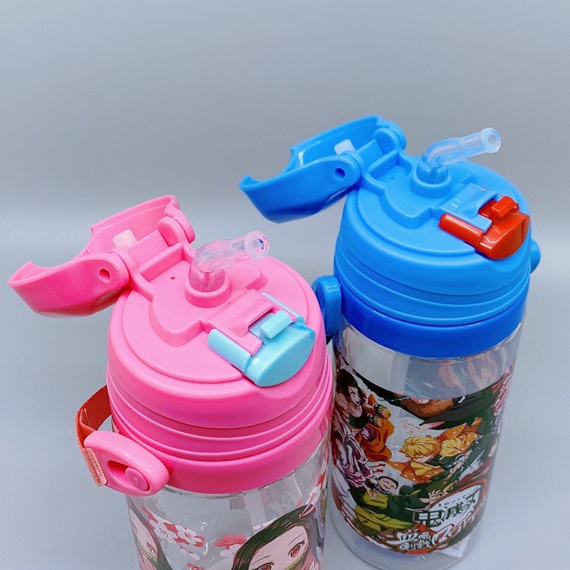 กระติกน้ำเด็ก ดาบพิฆาตอสูร กระติกน้ำหลอดเด้ง ลายการ์ตูน ขวดน้ำเด็กอนุบาล BPA Free มีสายสะพาย