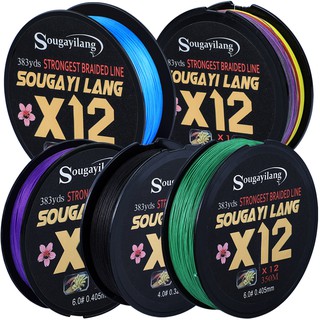 POWER Sougayilang New 12x350 ม. 8 Strands Pe สายเบ็ดถักสําหรับใช้ในการตกปลา 12 . 3-46 . 8 กก .