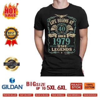 เสื้อยืดพิมพ์ลาย Chonghaijia Xs-4Xl-5Xl-6Xl ขนาดเล็กสําหรับผู้ชาย 40 Born In 1979 Year Of Legends 40Th