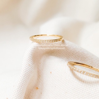 CUTE LITTLE DIAMOND GOLD RING TINARI แหวนสแตนเลส ชุบทอง เพชรcz แหวนหมั้น ของขวัญ