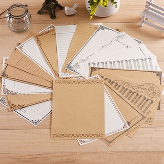 GIDA✏️ พร้อมส่ง กระดาษโน๊ต16แผ่น กระดาษจดหมาย กระดาษวินเทจ บัตรอวยพร กระดาษเขียนบันทึก
