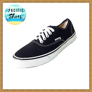 MASHARE รองเท้าผ้าใบทรง VANS รุ่น V9 สีดำขาว by Pacific Shoes