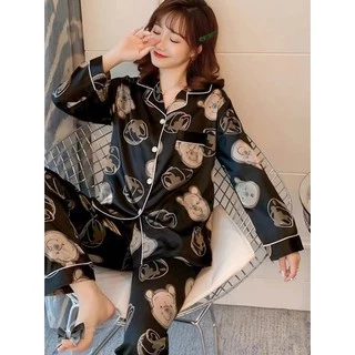 2222-1 พร้อมส่ง!!! ชุดนอนสตรี และ บุรุษ ชุดนอนซาติน ลายการ์ตูนมิกกี้เม้าท์ น่ารักมีหลายไซส์หลายสีให้เลือก สินค้าคุณภาพดี