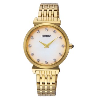 SEIKO นาฬิกาข้อมือผู้หญิง สายสแตนเลส สีทอง รุ่น SFQ802P