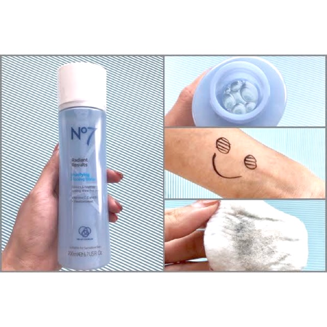 no7 radiant results revitalising toning water 200ml.