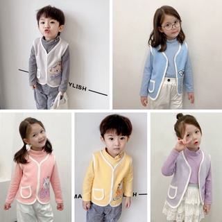 Kids Boy Girl Cartoon Cotton Removable Warm Vest V-neck for 1-5 Years Old