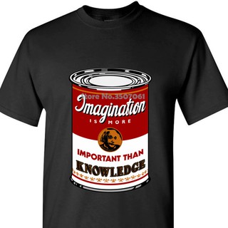 เสื้อยืดลายกราฟฟิก Einstein imagination maglia campbell