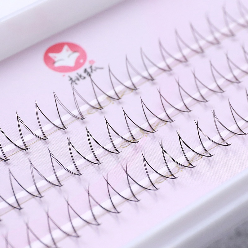 ขนตาปลอม รูปตัว V แบบไขว้กัน คลัสเตอร์เดี่ยว สไตล์ญี่ปุ่น ธรรมชาติ - รูปที่ 3