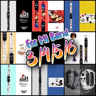 พร้อมส่งจากไทย สายซิลิโคน TPU ลายการ์ตูน Xiaomi Mi band 6 5 4 3 Sport for miband สาย Miband สายสปอร์ต Miband4/3 Mi5 Mi6