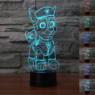 โคมไฟตั้งโต๊ะโคมไฟ Led 3 D 7 Paw Patrol ของขวัญสําหรับเด็กของขวัญ