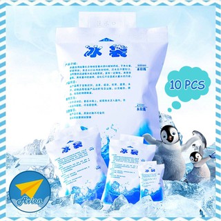✈ Avionshop - (10 ชิ้น) ถุงเก็บความเย็นแบบใส่น้ำ ice pack ice gel ไอซ์แพค เจลเย็น น้ำแข็ง เจลเก็บความเย็น Ice gel