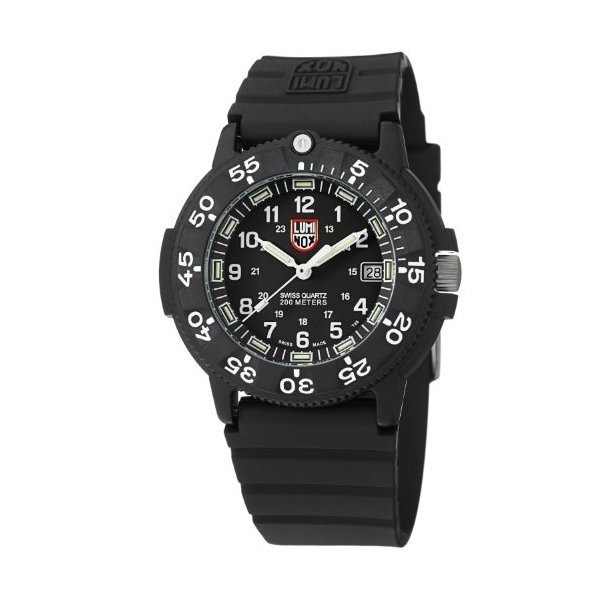 Luminox ORIGINAL Navy SEAL 3000 SERIES นาฬิกาข้อมือผู้ชาย สีดำ สายเรซิ่น รุ่นA.3001
