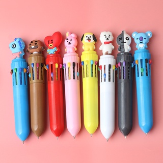 Gp1 ปากกาลูกลื่น ลายการ์ตูน Kpop BTS BT21 0.5 มม. 10 สี สไตล์เกาหลี สําหรับนักเรียน