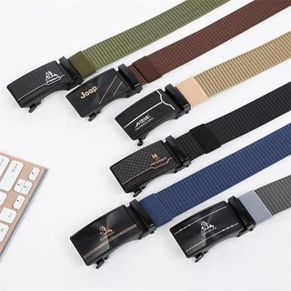 【พร้อมส่ง】เข็มขัดไนล่อนหัวล็อคอัตโนมัติ เข็มขัดผู้ชาย **คละลายนะคะ**