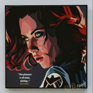 Black widow แบล็กวิโดว์ นาตาชา โรมานอฟ รูปภาพ​ติด​ผนัง​ pop art Marvel กรอบรูป แต่งบ้าน ของขวัญ