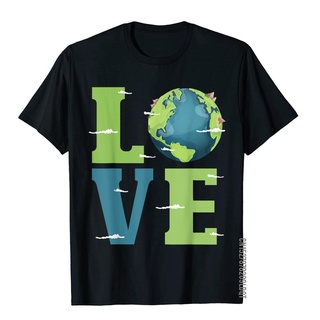 เสื้อยืดผ้าฝ้าย เสื้อยืดแขนสั้น ผ้าฝ้าย พิมพ์ลาย Love Earth Day สไตล์สตรีท สําหรับผู้ชาย