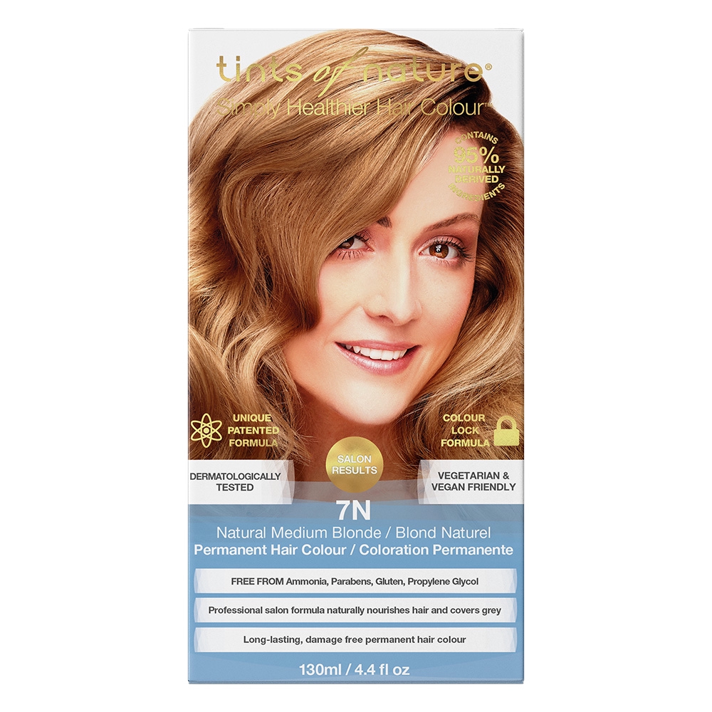 Tints of Nature น้ำยาย้อมสีผมออร์แกนิค 7N Natural Medium Blonde - Permanent Hair Colour (130ml)