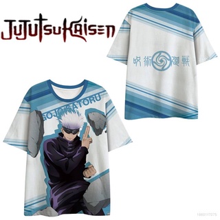 เสื้อยืดแขนสั้นลําลอง ทรงหลวม พิมพ์ลายกราฟิกอนิเมะ Jujutsu Kaisen ขนาดใหญ่ สําหรับผู้ชาย และผู้หญิง