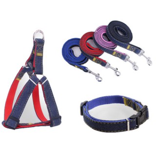 #P047 ปลอกคอสุนัขสัตว์เลี้ยงขนาดเล็กปรับได้ขนาดใหญ่ Dog Harness with leash