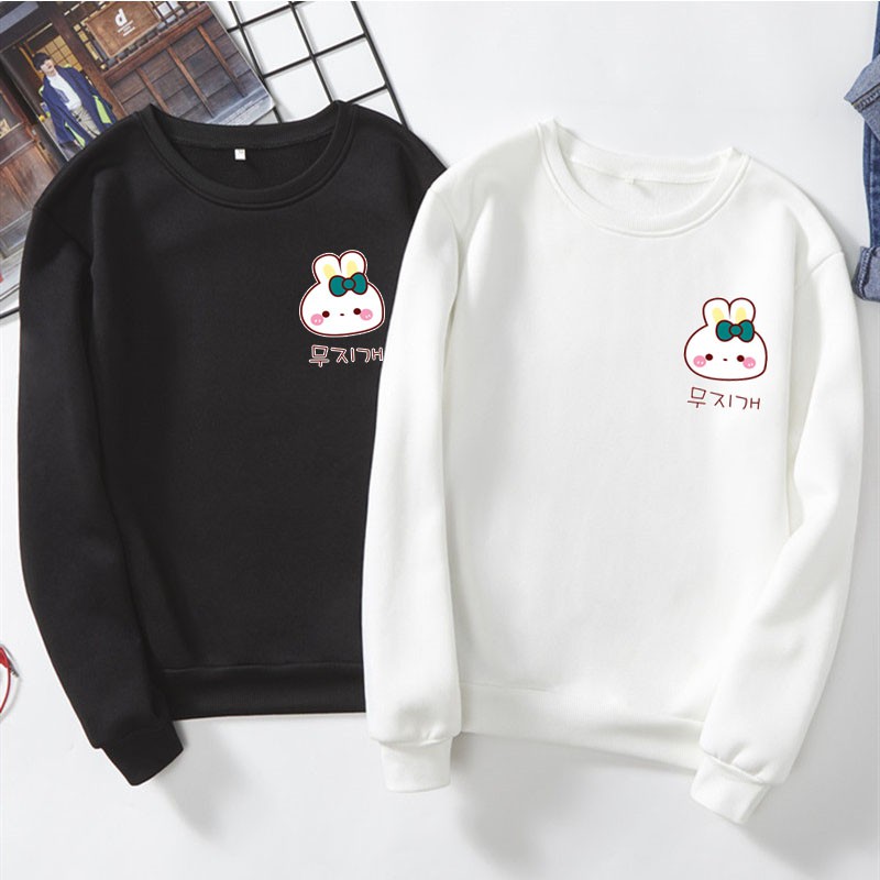 BK-O-231 เสื่อแขนยาวคอกลม พิมพ์ลายการ์ตูนน่ารัก มีไซส์ครบ สีให้เลือก เสื้อกันหนาวแฟชั่นเกาหลี