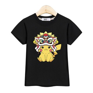 เสื้อยืด พิมพ์ลาย Pikachu LION DANCE POKEMON สําหรับเด็ก