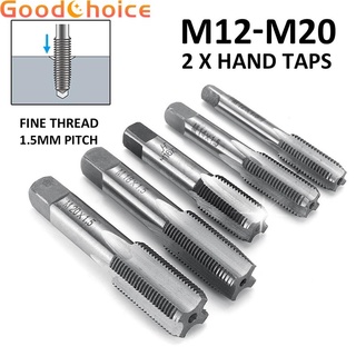 【Good】1 Pair Hand Taps Set HSS Metric M12 M14 M16 /M20 Straight Fluted Hand Tap AU【Ready Stock】