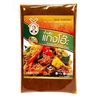 น้ำพริกแกงโฮะ 100 กรัมน้ำพริกแกงตราแม่อำพร เชียงใหม่ แกงทางเหนือ น้ำเงี้ยว ฮังเล ข้าวซอย แกงแคฯลฯ