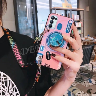 เคสโทรศัพท์ OPPO Reno5 Pro 5G/Reno5/ Reno5 5G กรณีที่มีน่ารักC Rossbodyเชือกเส้นเล็กขาย้อนยุคกล้องซิลิโคนOPPO Reno5 คู่เคสใส่โทรศัพท์