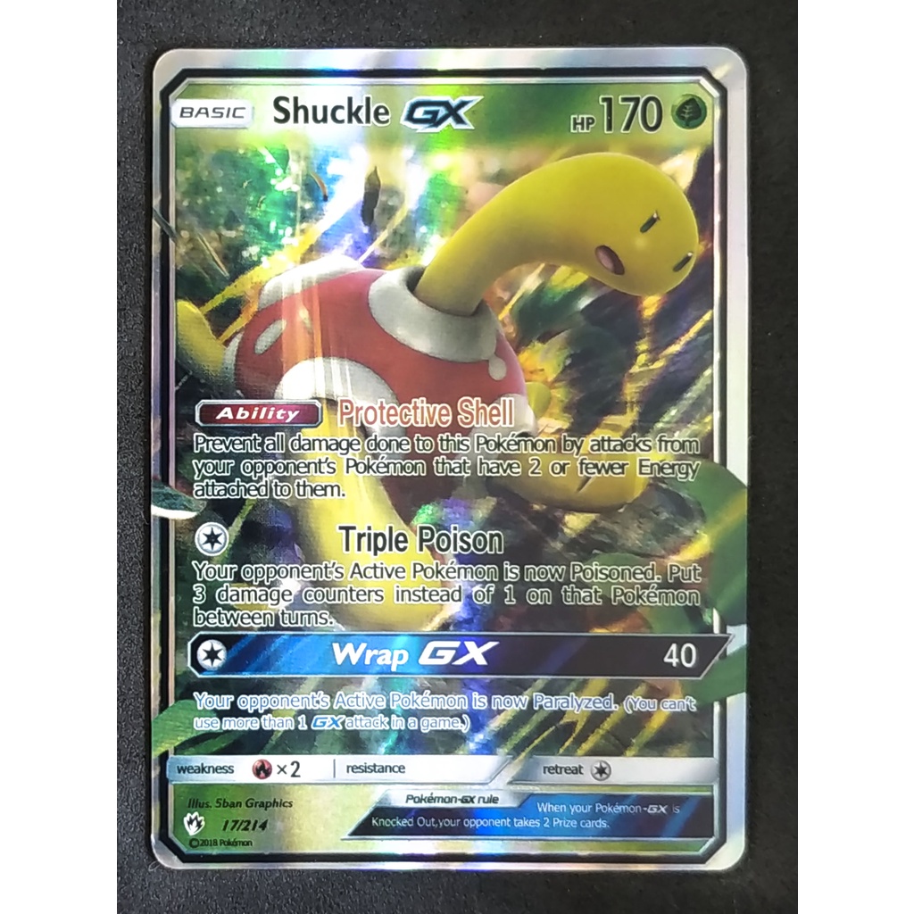 Shuckle GX Card 17/214 ทสึโบะทสึโบะ Pokemon Card Gold Flash Light (Glossy) ภาษาอังกฤษ