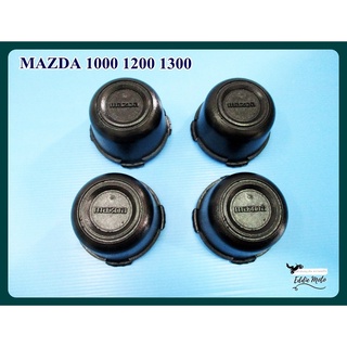 ฝาปิดดุมล้อ MAZDA 1000 1200 1300 NAVE PLATE (4 PCS.)  // ฝาดุมล้อ ตัวอักษรสีดำ เซ็ท 4 ชิ้น