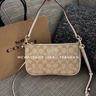 👜 แท้100% Coach Messico Top Handle Pouch in signature (Outlet)