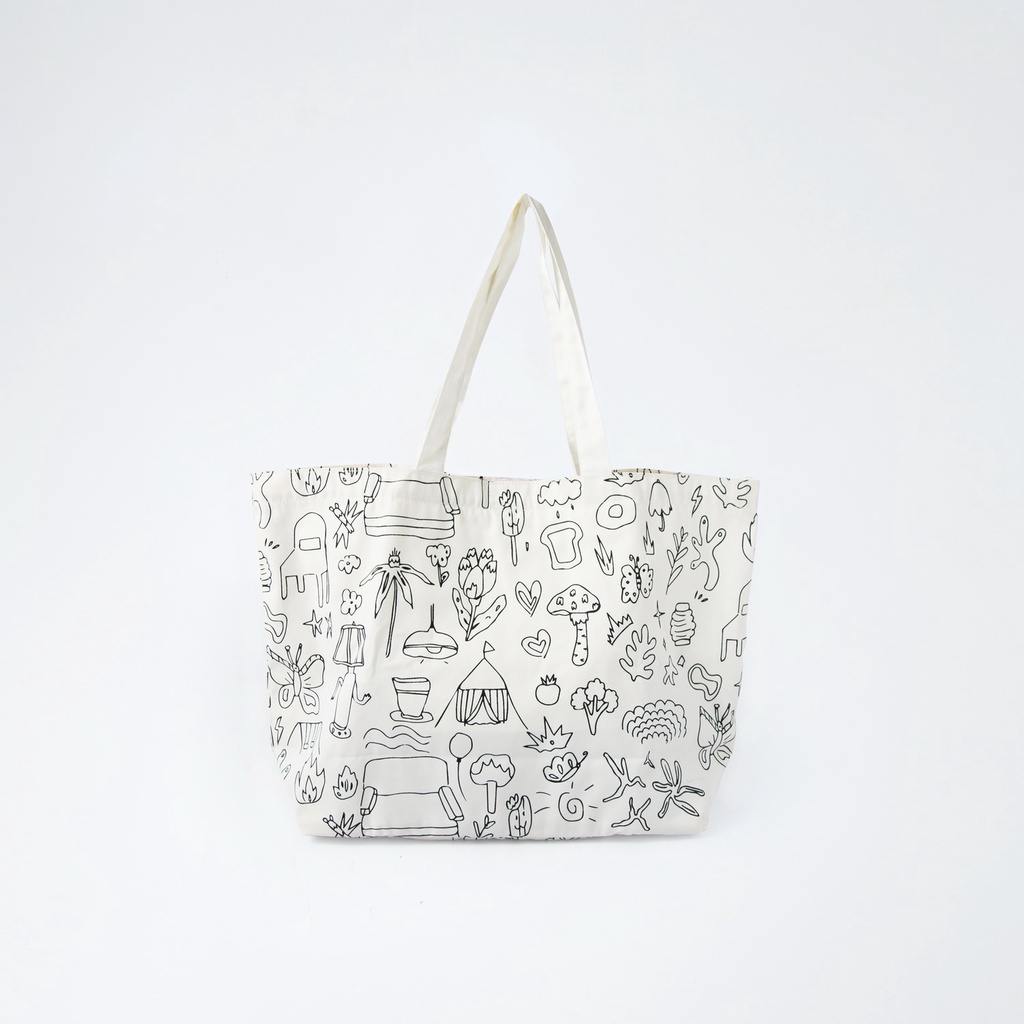 DoiTung حقيبة قماش L ‏Doodle ‏55×66 سم — صورة 4