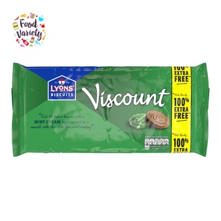 Lyons Viscount Mint Chocolate Biscuit 196g ไลออนส์ ไวเคานต์ มินต์ ช็อกโกแลต บิสกิต 196 กรัม