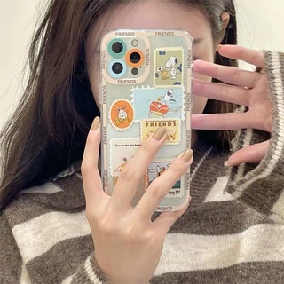 iPhone 13 13pro 13prm iPhone case ins การ์ตูนน่ารักโปร่งใสนุ่มสำหรับ iPhone 11 7Plus 8Plus Xr XS 13 12 Pro MaxTPU กรณี