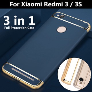 Xiaomi Redmi 3 3S 3 in 1 Plating Matte Ultra thin Hard Cover Case （cod）