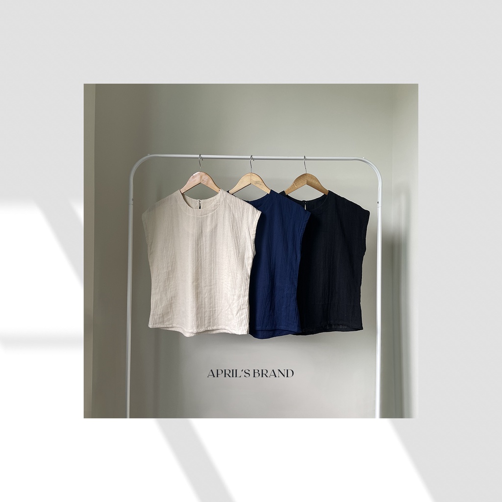 APRIL'S | Cha-em tops เสื้อแขนเลยผ้าฝ้ายทอริ้ว รุ่นชะเอม