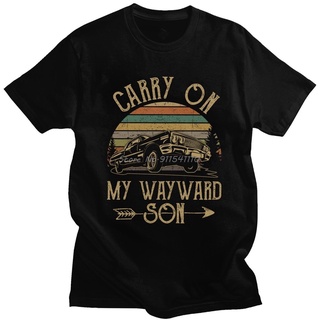 [S-5XL]GILDAN 【Chic Tops】เสื้อยืด ผ้าฝ้าย 100% พิมพ์ลาย Carry On My Wayward Son Dark Heather สไตล์วินเทจ สําหรับผู้ชาย