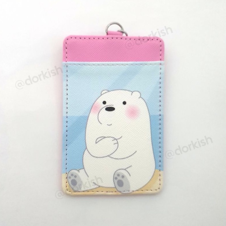 ที่ใส่บัตร We Bare Bears Ice Polar Bear Ezlink พร้อมพวงกุญแจ